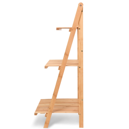 Topbuy Folding Flower Display Bamboo Garden 3Tier Plant Shelf