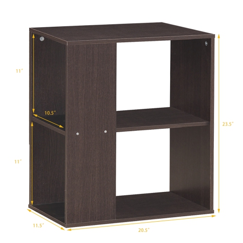 TopBuy – Table de chevet moderne à 2 niveaux avec table de bout et tablettes de rangement ouvertes