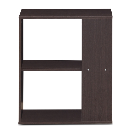 TopBuy – Table de chevet moderne à 2 niveaux avec table de bout et tablettes de rangement ouvertes