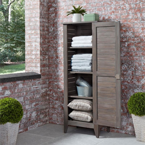 Homestyles Maho Wood Storage Cabinet in Gray