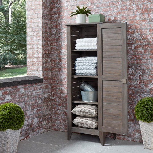 Homestyles Maho Wood Storage Cabinet in Gray