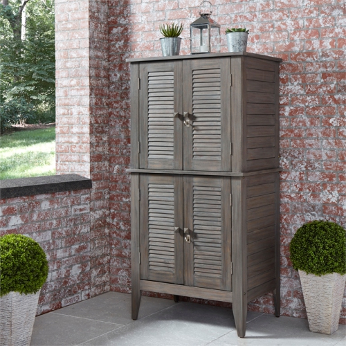 Homestyles Maho Wood Storage Cabinet in Gray