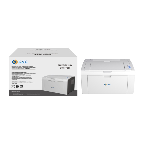 G&G P2022W Compact Monochrome Laser Printer, Wireless Networking, Home Office Use, Grey Printer with Mobile Printing