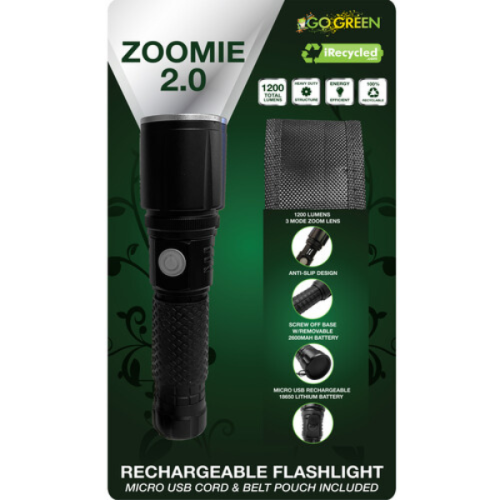 GO GREEN GG-ZOOMIE2 Zoomie 2.0Rechargeable Flashlight