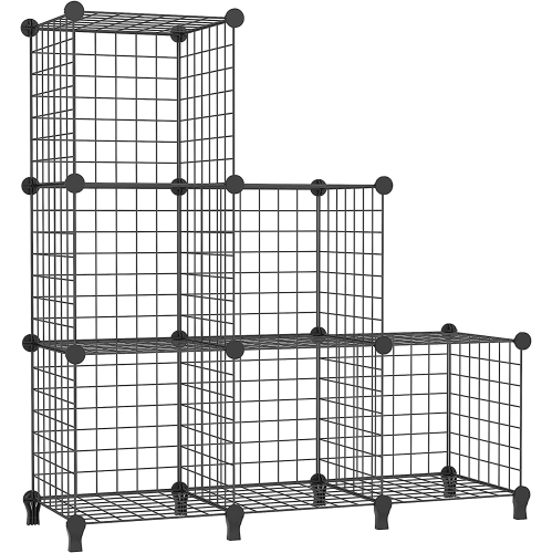 Wire Cube Storage, 9-Cube Organizer Metal, Wire C Grids Storage, Storage Bins Shelf, Modular Bookshelf, Closet Cabinet Ideal for Home, Living Room, of
