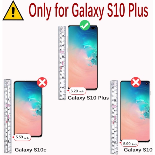 Galaxy S10+ Plus Wallet Case,6.4-inch, [Included Screen Protector] Flip Folio Leather Cell Phone Cover w
