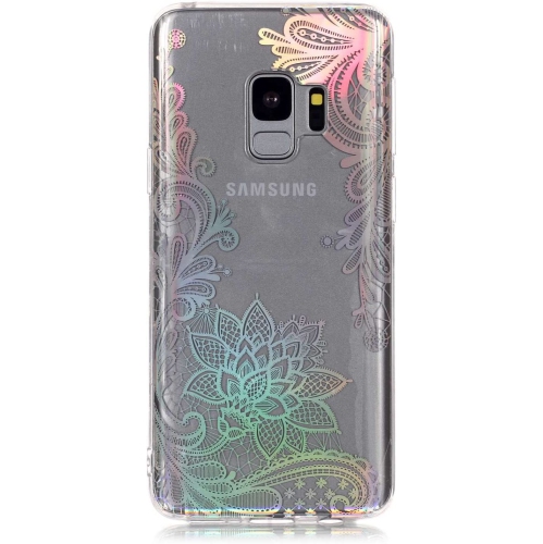 For Samsung Galaxy S9 Case Clear Silicone Phone Cover and Screen Protector, Creative Plating Design with Bright
