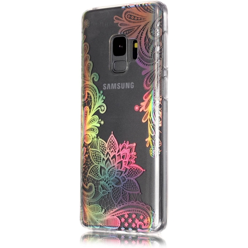 For Samsung Galaxy S9 Case Clear Silicone Phone Cover and Screen Protector, Creative Plating Design with Bright
