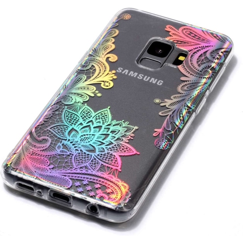 For Samsung Galaxy S9 Case Clear Silicone Phone Cover and Screen Protector, Creative Plating Design with Bright