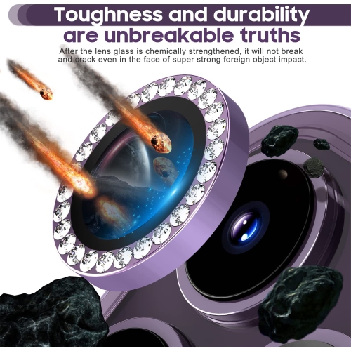 for iPhone 14 Pro 6.1 inch /14 Pro Max 6.7 inch Camera Lens Protector, Set with Diamonds Bling Camera Cover