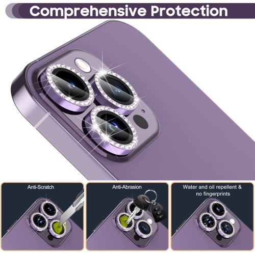 for iPhone 14 Pro 6.1 inch /14 Pro Max 6.7 inch Camera Lens Protector, Set with Diamonds Bling Camera Cover