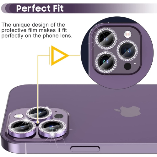 for iPhone 14 Pro 6.1 inch /14 Pro Max 6.7 inch Camera Lens Protector, Set with Diamonds Bling Camera Cover