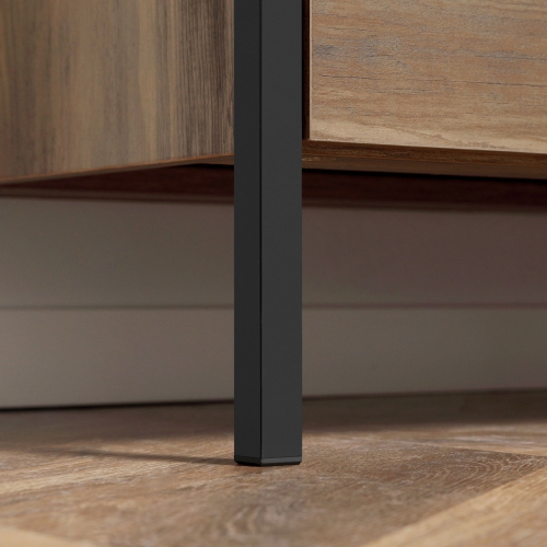 HOMCOM Dresser for Bedroom with 4 Drawers, Chest of Drawers with Metal Frame and Handles for Living Room, Hallway, Brown