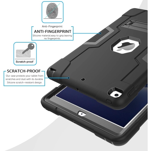 Supershield Stock iPad 9th/8th/7th Generation Case, iPad Three Layer Drop Protection Case with [360 Rotating Stand] Hand Strap iPad 9th/8th/7th Gen