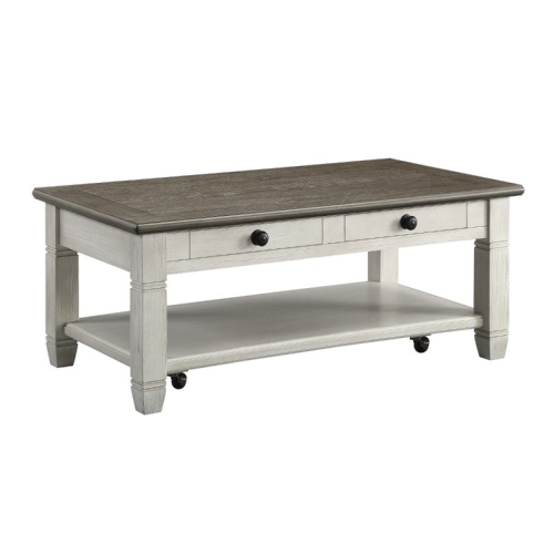 LEXICON  Granby Wood 2 Drawer Coffee Table In Antique White