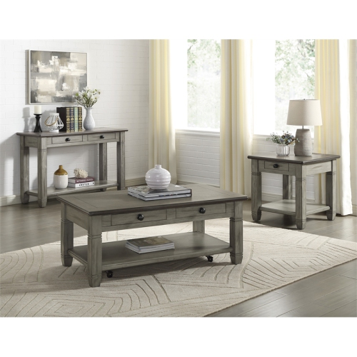 Lexicon Granby Wood 2 Drawer Console Table in Antique Gray