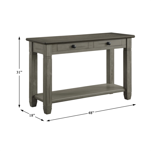 Lexicon Granby Wood 2 Drawer Console Table in Antique Gray
