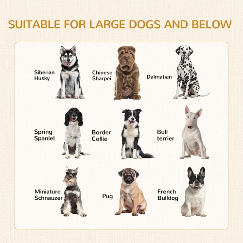 PawHut 37in Dog Crate Furniture with Cushion, Indoor Pet Kennel End Table with 2 Doors, for Large Dogs, White