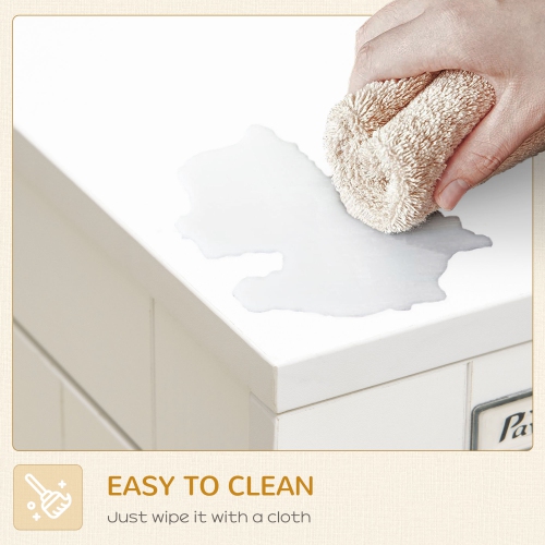 PawHut 37in Dog Crate Furniture with Cushion, Indoor Pet Kennel End Table with 2 Doors, for Large Dogs, White