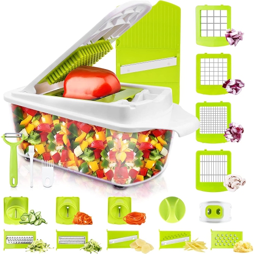 LHS 5-in-1 Vegetable Chopper, Onion Chopper with Container, Cheese and  Veggie Slicer