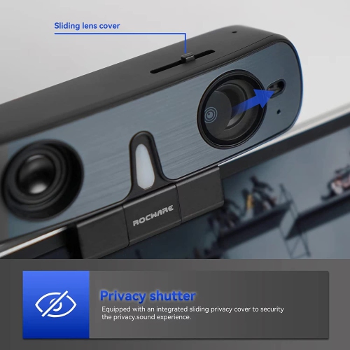 Coutellerie RC08 caméra Web, caméra Web HD 2K avec microphone et haut-parleur