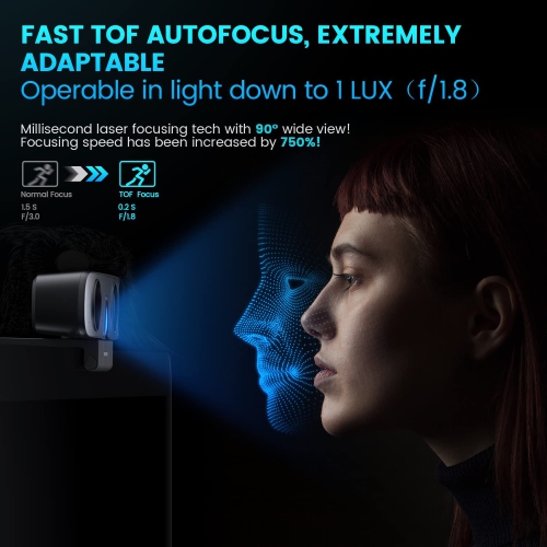 Coutellerie RC08 caméra Web, caméra Web HD 2K avec microphone et haut-parleur