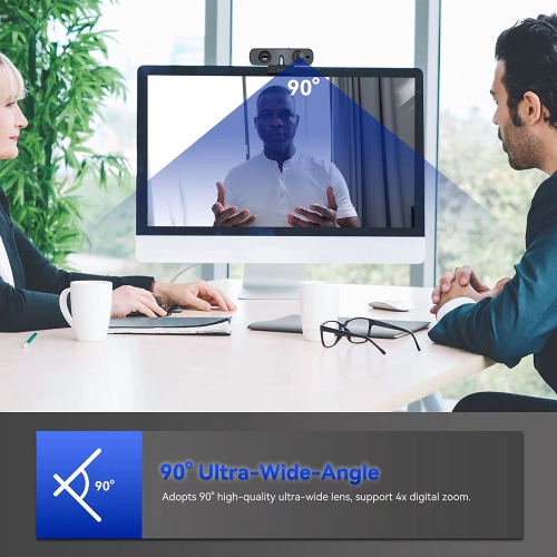Coutellerie RC08 caméra Web, caméra Web HD 2K avec microphone et haut-parleur