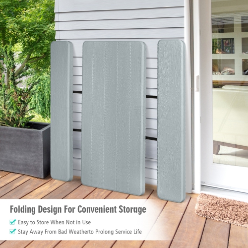 Gymax Folding Picnic Table & Bench Set for Camping BBQ w/ Steel Frame