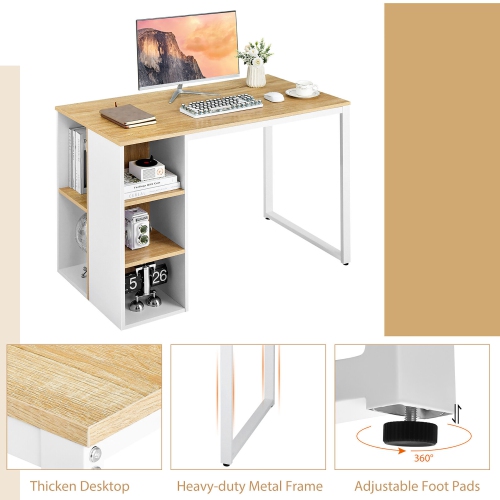 Gymax Home Office Computer Desk Laptop Table Writing Workstation w/ 5 Cubbies