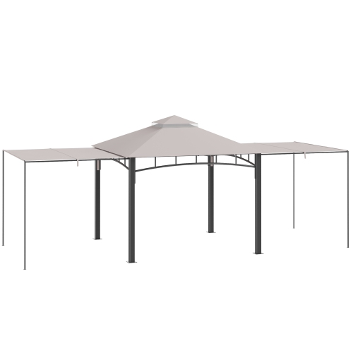 OUTSUNNY  10' X 10' Outdoor Gazebo With Adjustable Dual Canopy, Double Roof Gazebo Canopy, Three Sizes, for Garden, Patio, Backyard, Deck, Porch
