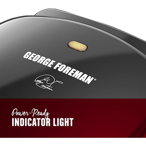 George Foreman 2-Serving CLASSIC Plate Electric Indoor Grill and Panini Press, Black