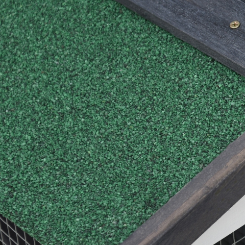 PawHut Large Rabbit Hutch with Double Runs, Wooden Bunny Cage Outdoor with Removable Tray, Ramps, Roof, 80" x 18" x 31.5", Gray