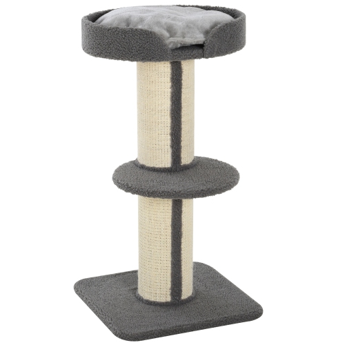 PAWHUT  36"h Large Cat Scratching Post for Indoor Cats, Bold Cat Tree Multi-Level Kitty Tower \w Sisal Mat Scratch Rope, Pet Bed, Removable Cushion