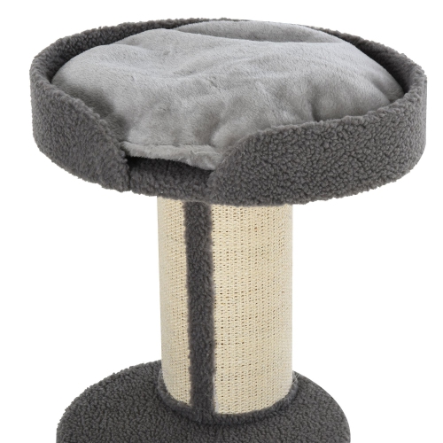 PawHut 36"H Large Cat Scratching Post for Indoor Cats, Bold Cat Tree Multi-Level Kitty Tower with Sisal Mat Scratch Rope, Pet Bed, Removable Cushion,