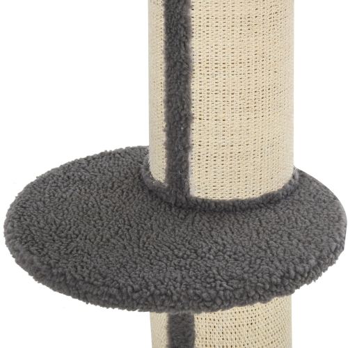 PawHut 36"H Large Cat Scratching Post for Indoor Cats, Bold Cat Tree Multi-Level Kitty Tower with Sisal Mat Scratch Rope, Pet Bed, Removable Cushion,