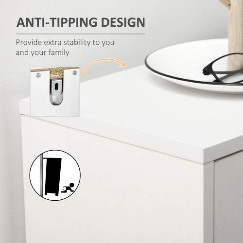 HOMCOM – Armoire à chaussures moderne avec 2 portes rabattables, tiroir et tablette réglable, 12 paires d’armoires de rangement pour chaussures pour