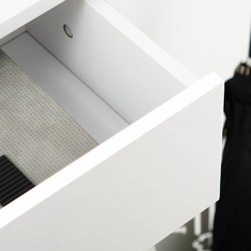 HOMCOM – Armoire à chaussures moderne avec 2 portes rabattables, tiroir et tablette réglable, 12 paires d’armoires de rangement pour chaussures pour