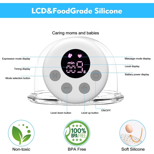 AvaMalis A|M Everything Baby Wearable Breast Pump, S12 Double Hands Free Breast Pump, LCD Display, Low Noise & Painless, 2 Modes & 9 Levels Electric