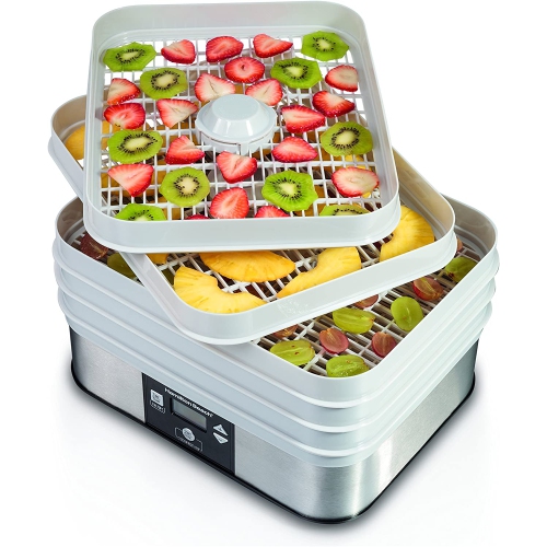 Remis à neuf – déshydrateur à 5 plateaux 32100C de Hamilton Beach, blanc