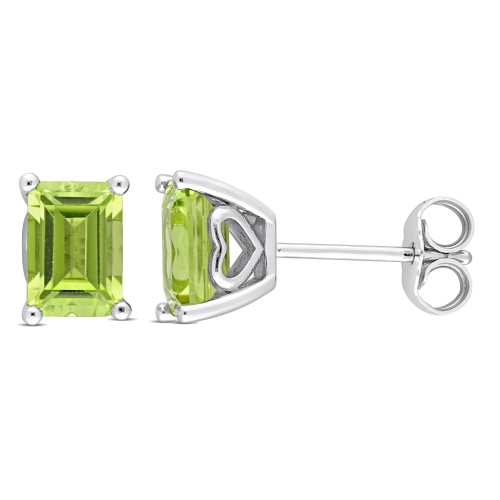 AMOUR  Peridot Fashion Post Earrings In Silver
