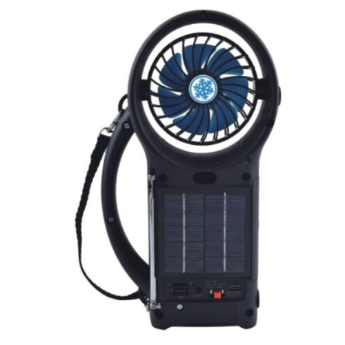 Digital Sunflash Z-200 Solar Power Bluetooth Speaker w/ FM Radio, LED Light Fan