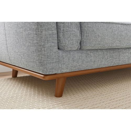 Valencia – sofa moderne en tissu à un siège avec base en bois Artisan, gris
