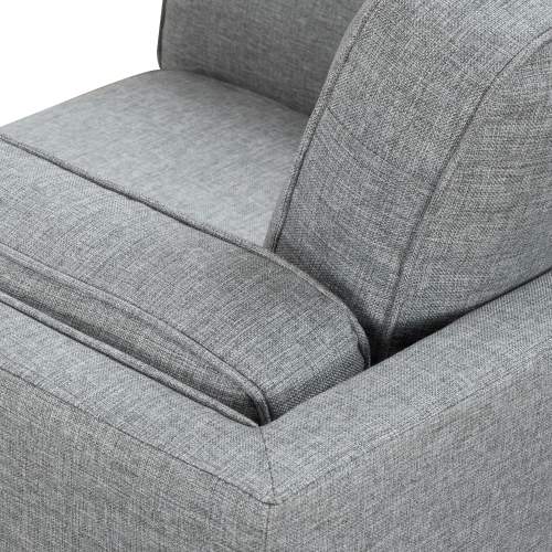 Valencia – sofa moderne en tissu à un siège avec base en bois Artisan, gris