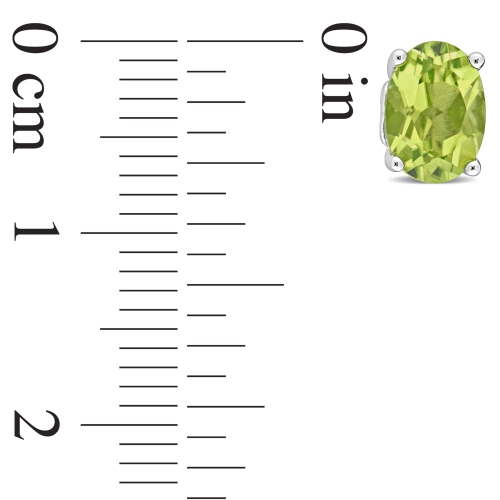Amour Oval Peridot Stud Earrings Silver