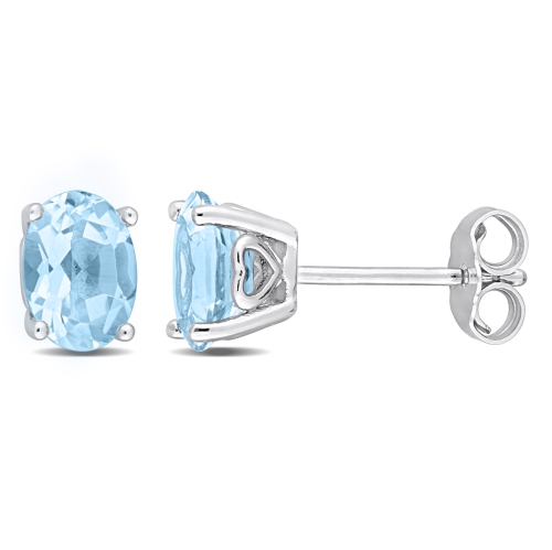 Image 1 of 5.. Amour Sky Blue Topaz Fashion Post Earrings Silver
