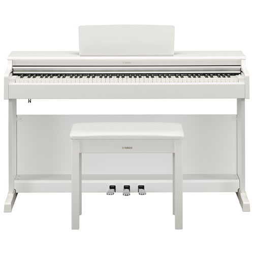 Yamaha ARIUS Standard 88-Key Weighted Hammer Action Digital Piano w/ Stand, Bench & 3 Pedals- White