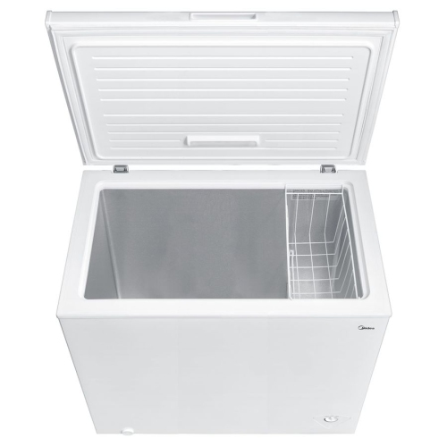 Midea Congélateur coffre de 7,0 pieds cubes avec panier amovible, température réglable, pour cuisine, garage, appartement, bureau - Blanc