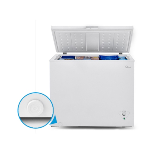 Midea Congélateur coffre de 7,0 pieds cubes avec panier amovible, température réglable, pour cuisine, garage, appartement, bureau - Blanc