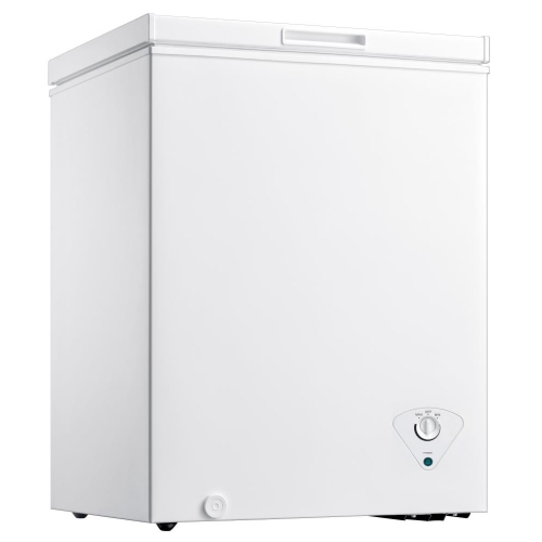 Midea Congélateur coffre de 5,0 pieds cubes avec panier amovible, température réglable, pour cuisine, garage, appartement, bureau - Blanc