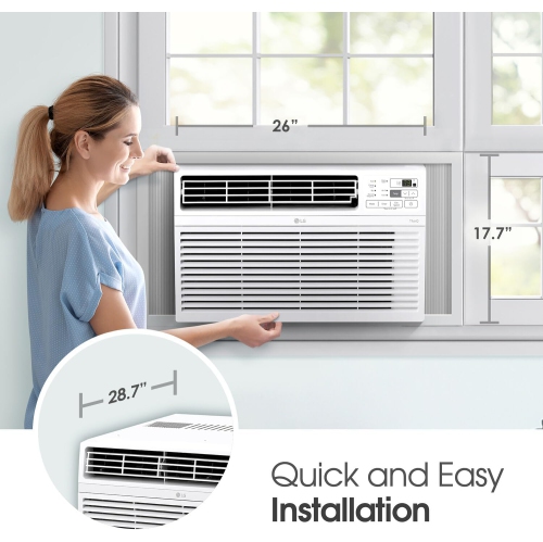 LG 18,000 BTU Window Air Conditioner, Cools 1,000 Sq.Ft. (25' x 40' Room Size), Quiet Operation, 3 Cooling Speeds, Auto Restart, Energy star with Remote 230/208V (LW1816ER)